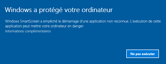 SmartScreen - Plus d'infos